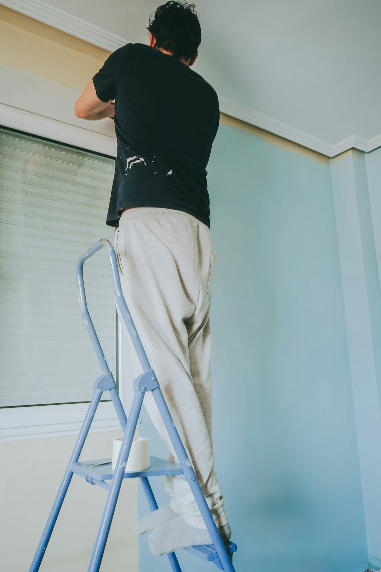 Man working in a room renovation